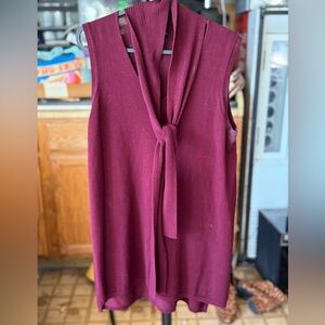 Hannah Rich Burgundy Tie-Front Blouse
